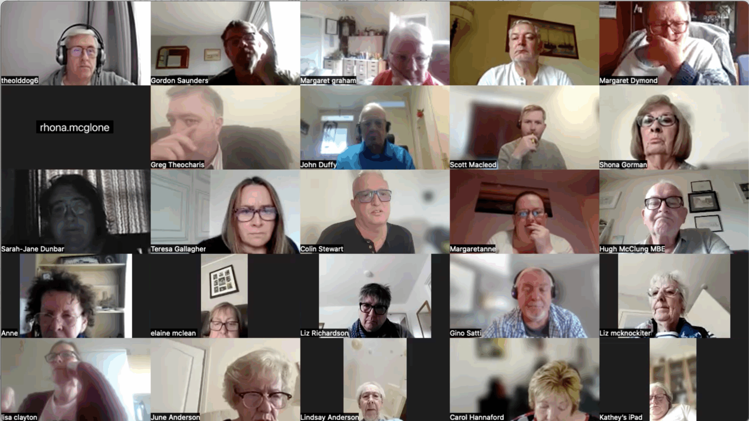 Screenshot of TTS AGM via zoom, page 1