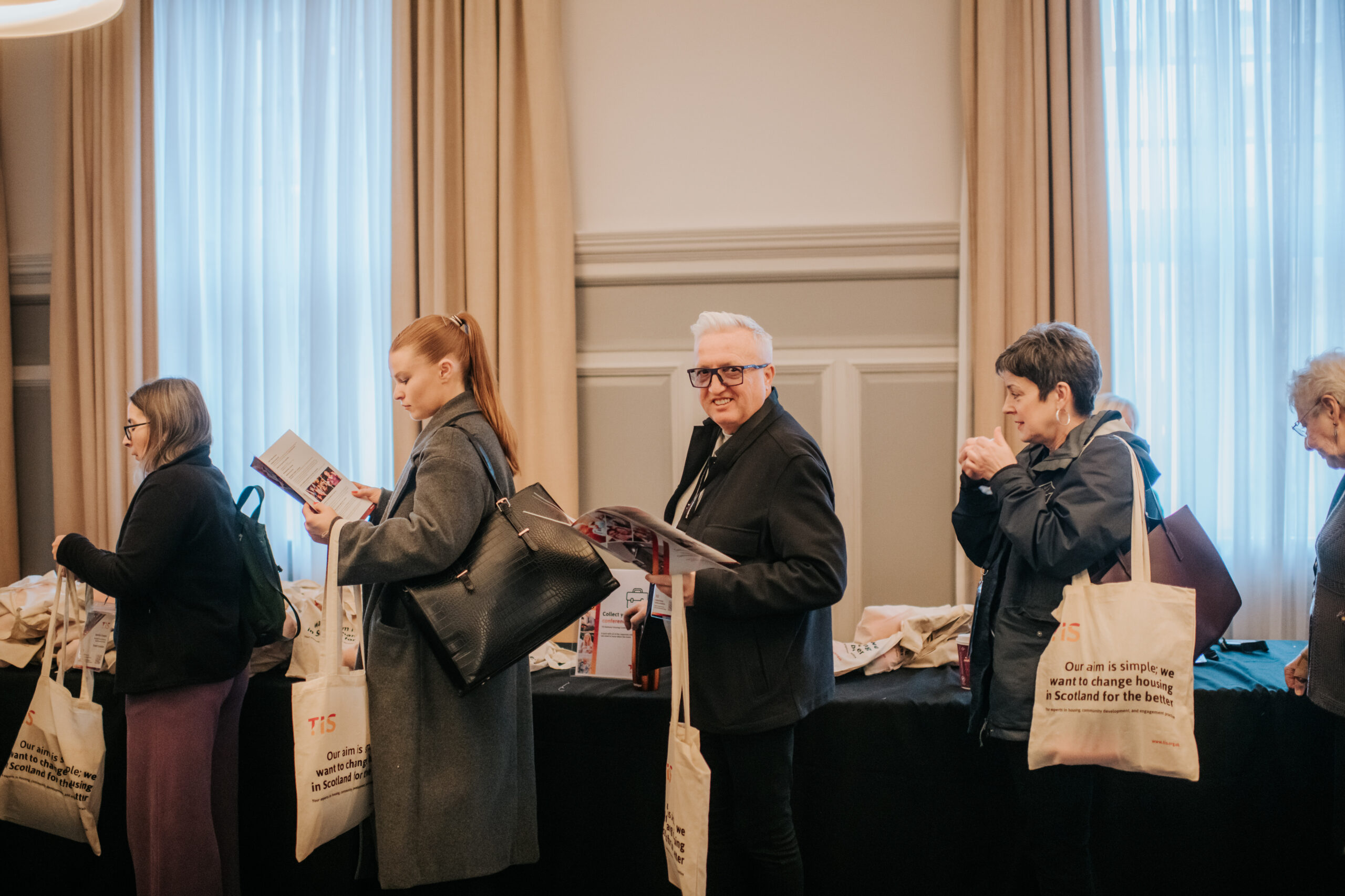 Colin queuing to register at TIS conference