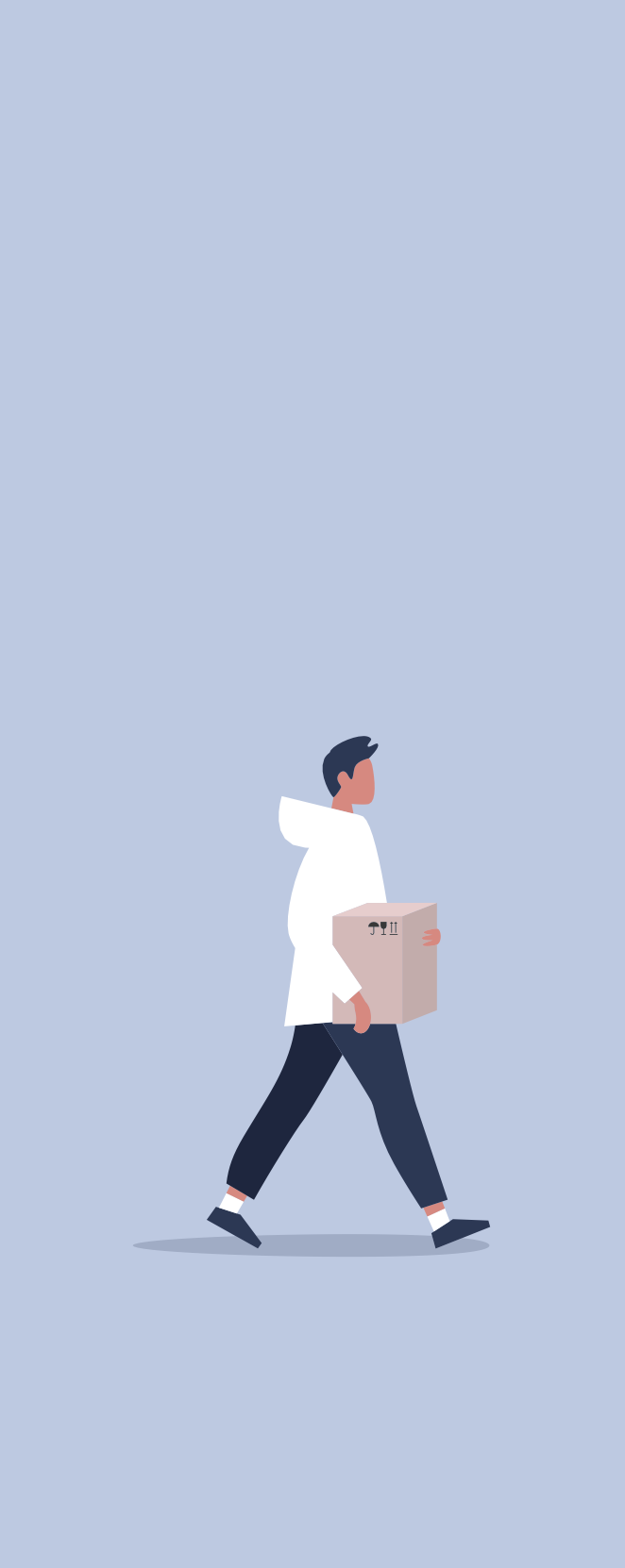 Person carrying a box — Contents illustration