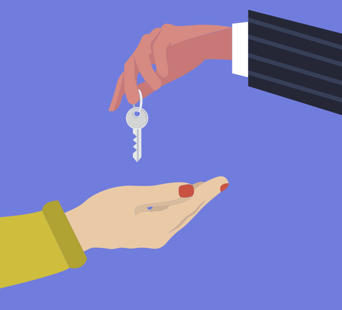 A key being handed over — Equalities illustration